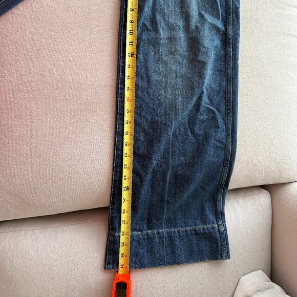 Madewell Dark Blue Wide Leg Flare Jeans - Picture 16 of 16